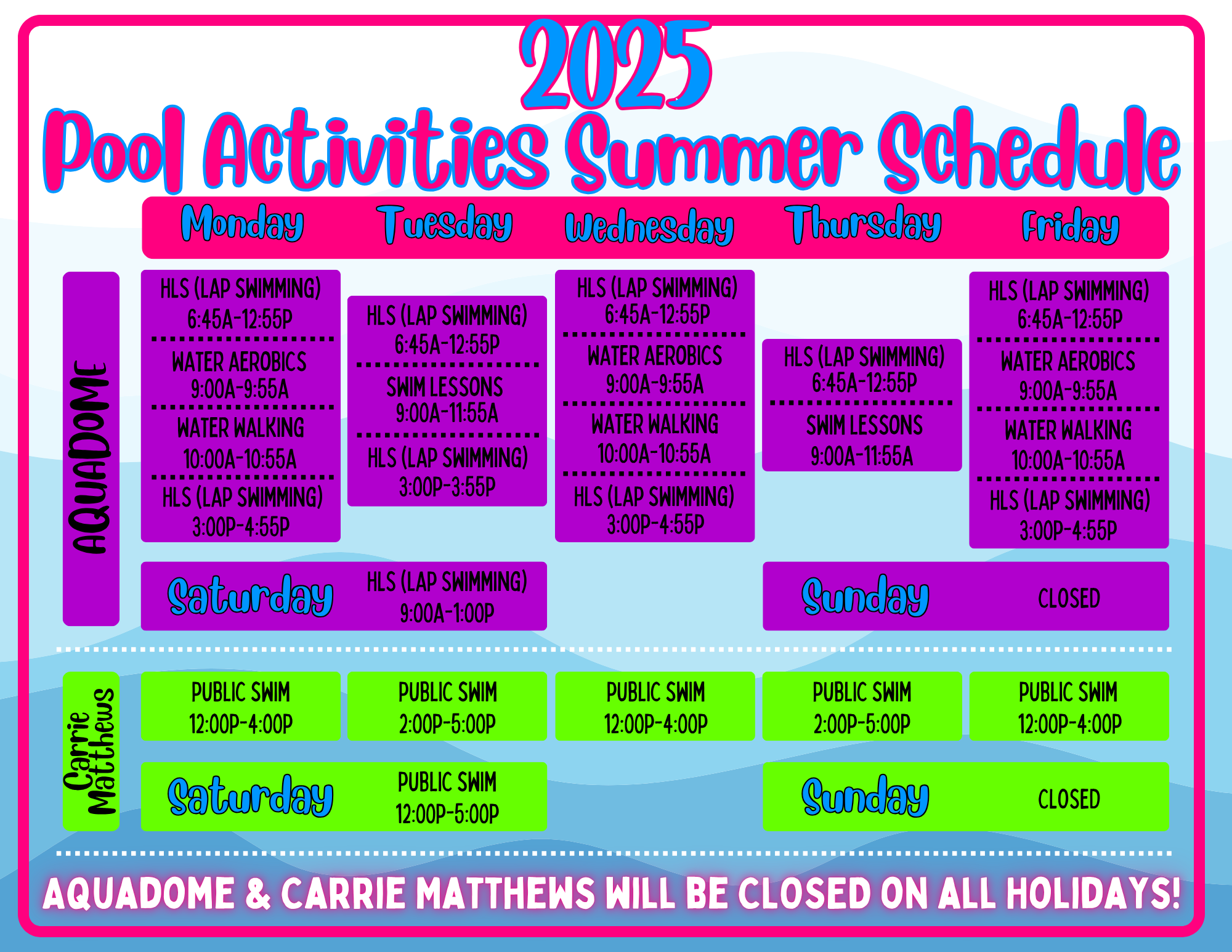 Summer Pool Schedule (3) Summer Pool Schedule (3)